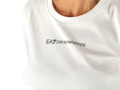 Emporio Armani T-Shirt Logo Crossover Bianco mujer 8NTT22 TJBEZ 1100 