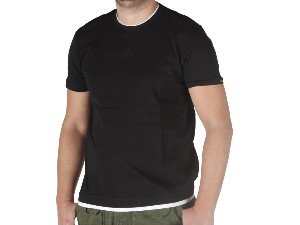 Alpha Industries Double Layer T Black man 136507-03