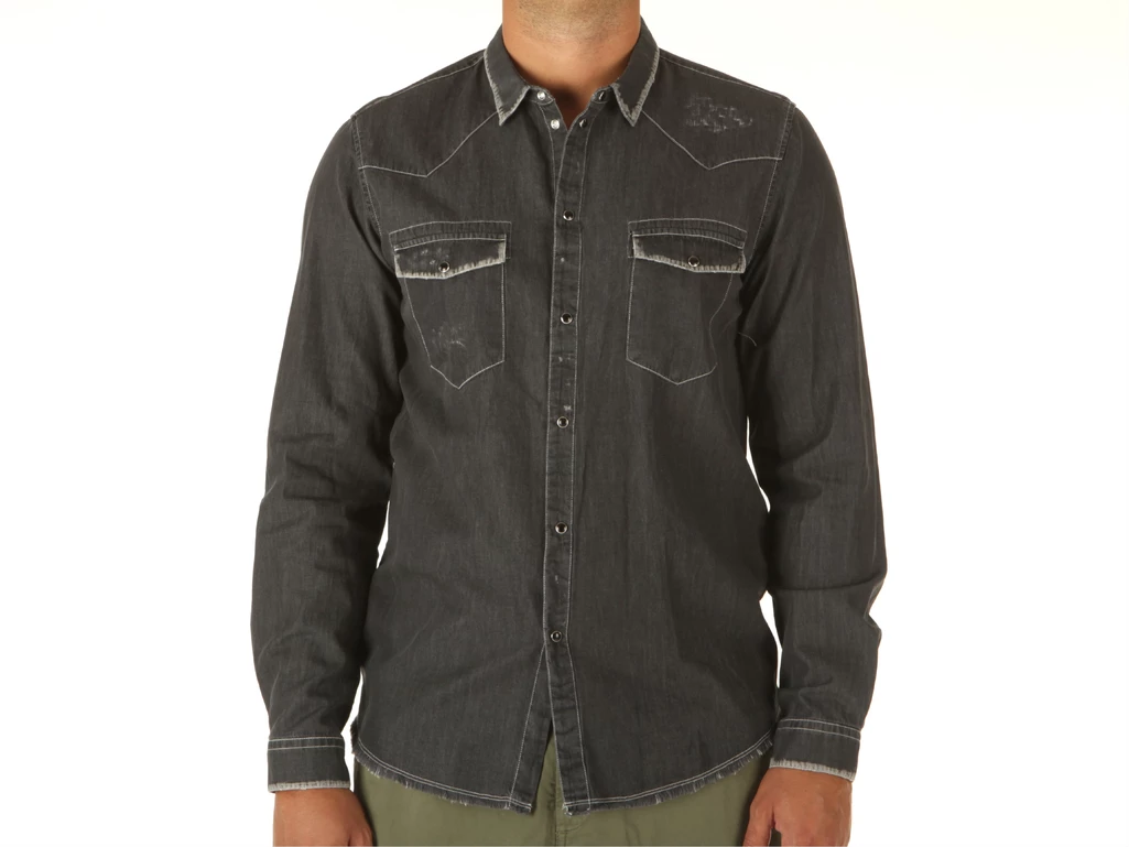 Berna Camicia Jeans Nero homme 215021-30