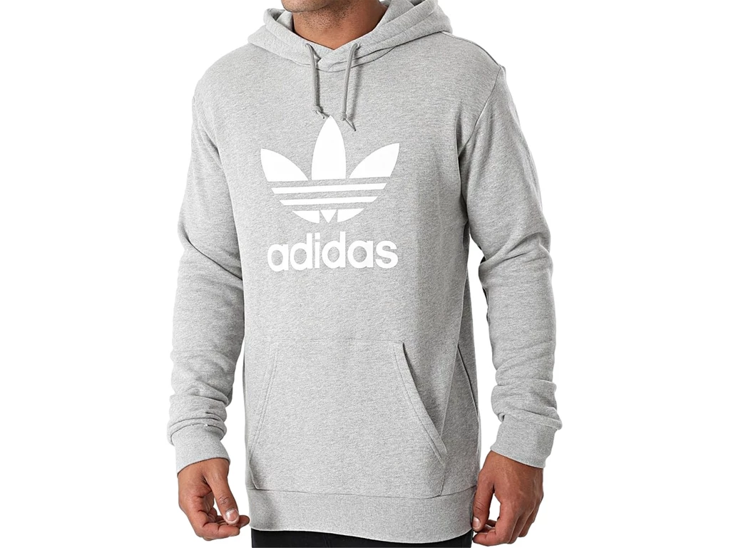 Adidas Trefoil Hoodie Medium Grey Heather man H06669 YOUSPORTY