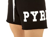 Pyrex Shorts Donna In Felpa Nero Stampa Bianca woman 22EPB42003 NER