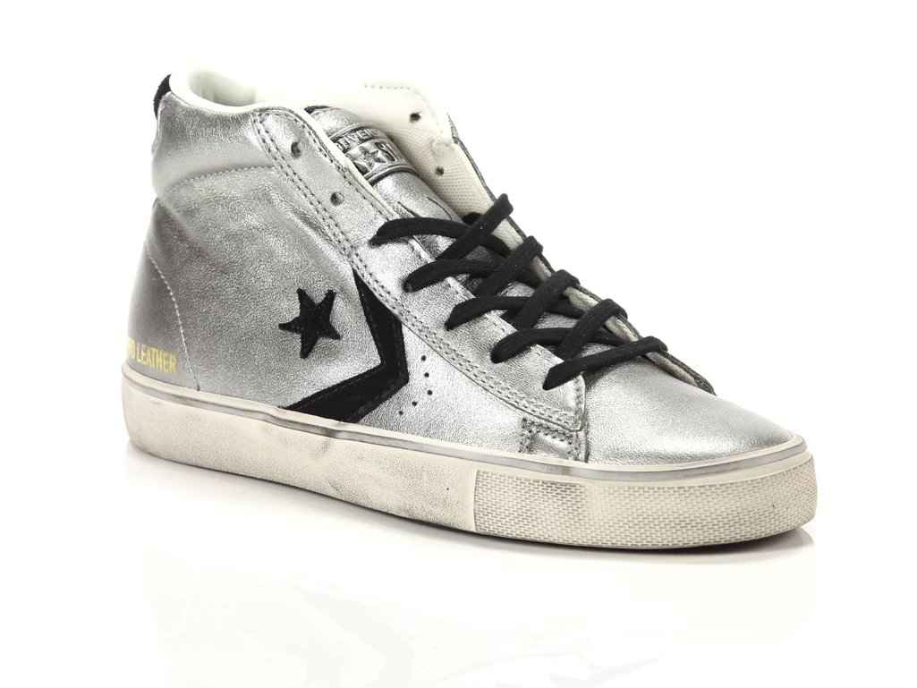 Converse Pro Leather Vulc Mid Leather Metallic Distressed woman 158921C