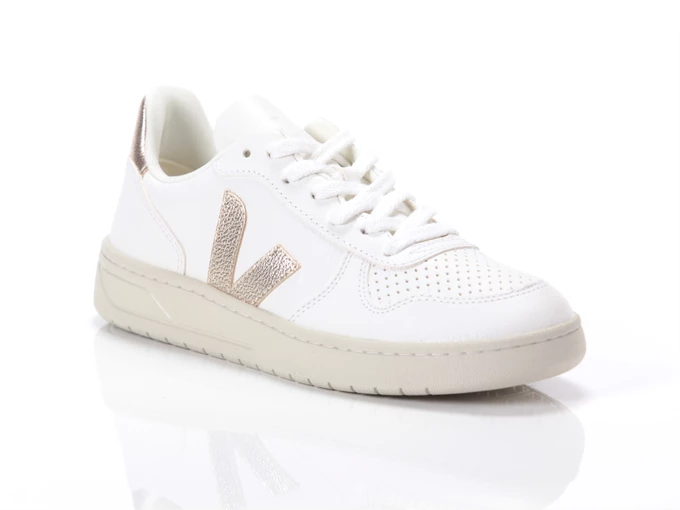 Veja V-10 Chromefree Leather White Platine mujer VX0502935A 