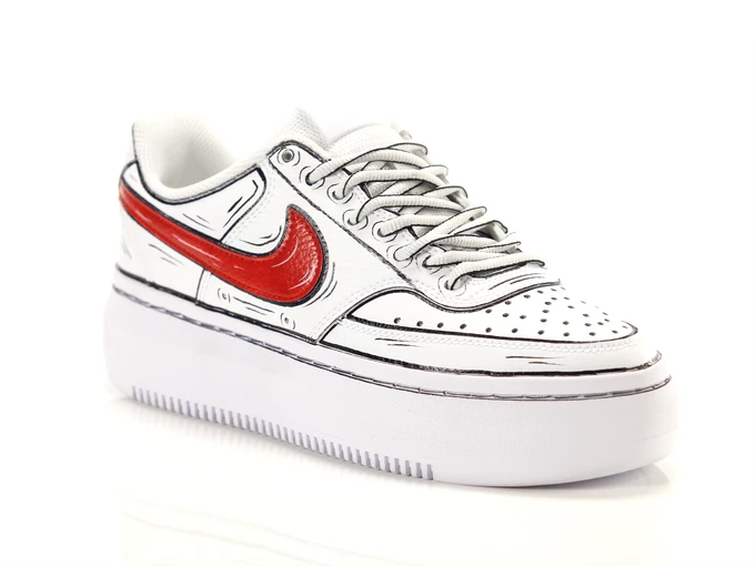 Nike Court Vision Platform Comics Swoosh Red woman DM0113 100 CM5