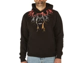 Phobia Archive Black Hoodie With Red Grey Orange Lightning man PH00352REDGROR