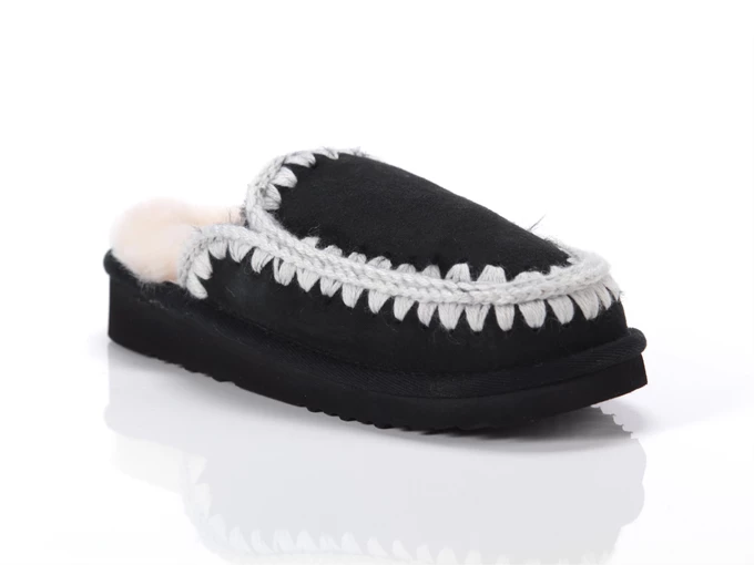 Mou SLIPPER PLAT mujer MU.FW101125A BKWHI 