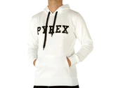 Pyrex Maglia Cappuccio In Felpa Uomo Bianco Stampa Nera uomo 