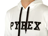 Pyrex Maglia Cappuccio In Felpa Uomo Bianco Stampa Nera uomo 