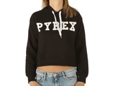 Pyrex Maglia Cappuccio In Felpa Donna Nero Stampa Bianca mujer 22EPB43131 NER 