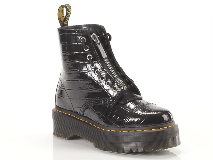 Dr Martens Sinclair Black Patent Lamper Croc femme 26260001