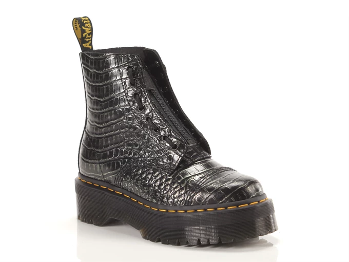 Dr Martens Sinclair Gunmetal Croc Embross femme 27318029