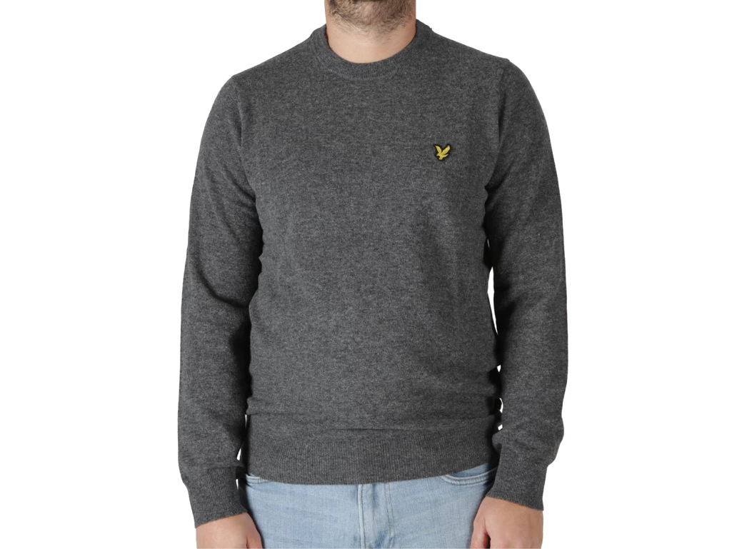 Lyle & Scott Lambswool Blend Crew Neck Jumper Junmetal Marl man KN2114V X027