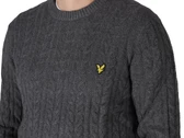 Lyle & Scott Cable Crew Neck Jumper Jet Black Marl man KN2115V W155