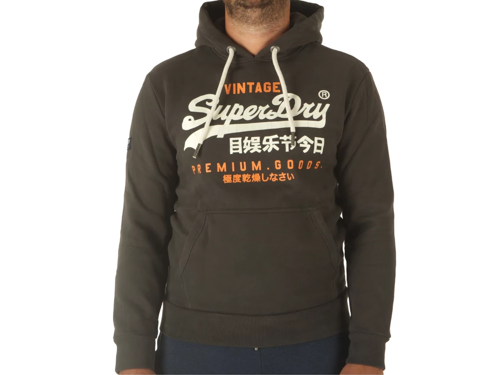 Superdry Classic Vl Heritage Hoodie Washed Black hombre M2013126A AFB 