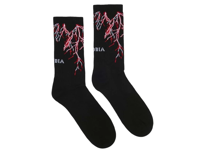 Phobia Archive Black Socks Red Lightning homme PHA00057CZ