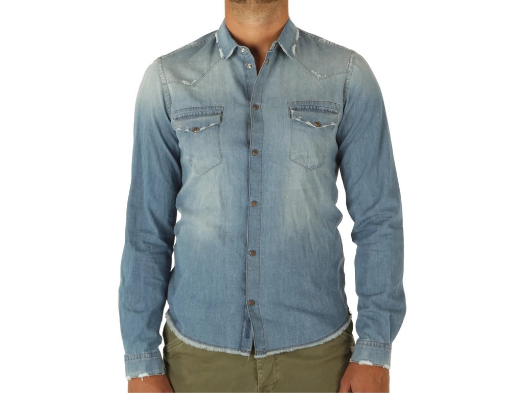 Berna Camicia Jeans Rotture hombre 223205-30 