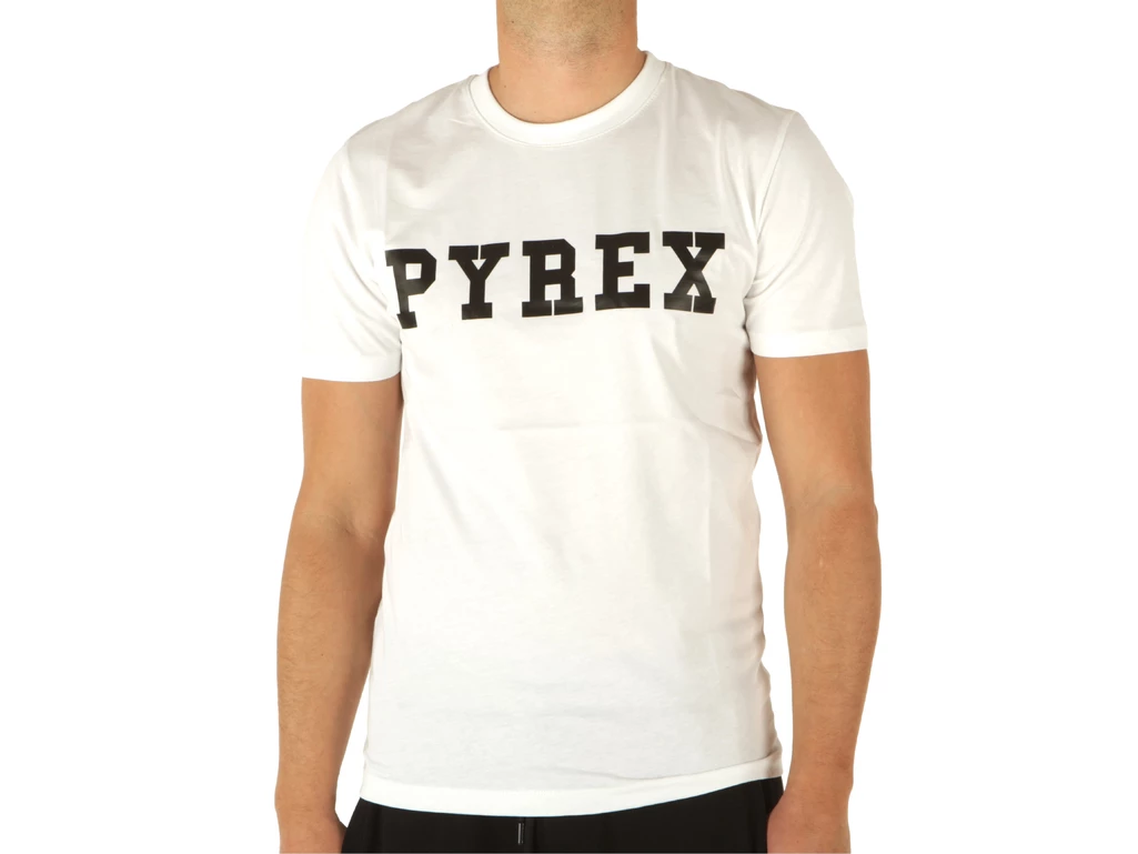 Pyrex T-Shirt In Jersey Uomo Bianco Stampa Nera hombre 22EPB34200 BIA 