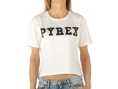 Pyrex Maglia Corta Donna In Jersey Bianco Stampa Nera femme 22EPB34222 BIA