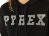 Pyrex Maglia Cappuccio Donna In Felpa Nero Glitter Argento