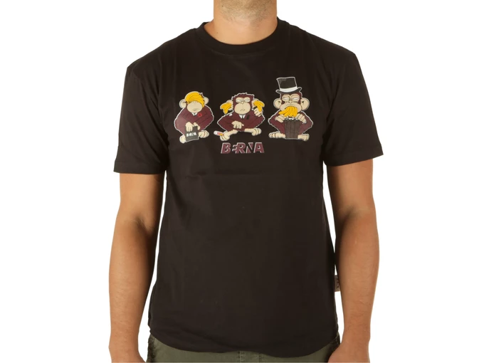 Berna T-Shirt Stampa Scimmie Nero uomo  215162-1