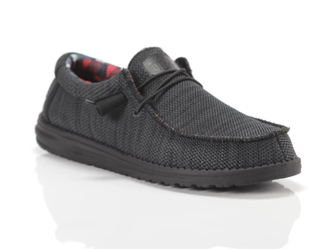 Hey Dude Wally Sox Jet Black homme 40019-0XD