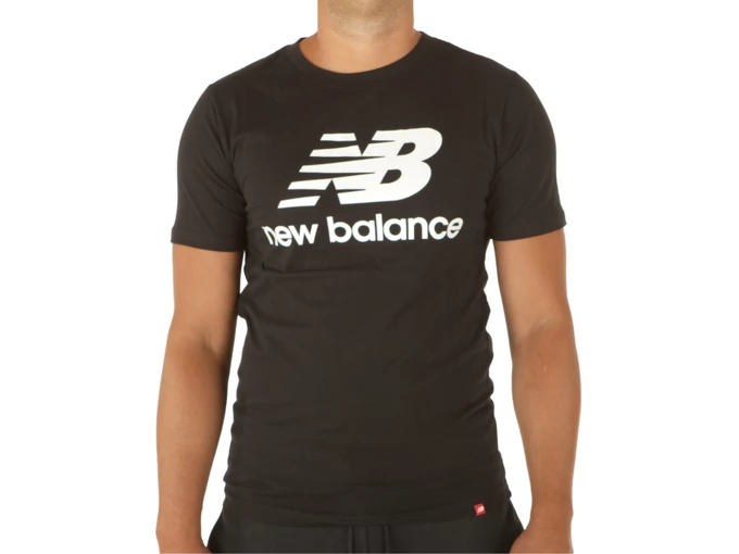 New Balance Essentials Stacked Logo T Black uomo  MT01575 BK