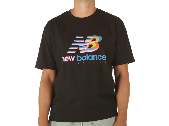 New Balance Athletics Amplified Logo Tee uomo  MT21503 BK