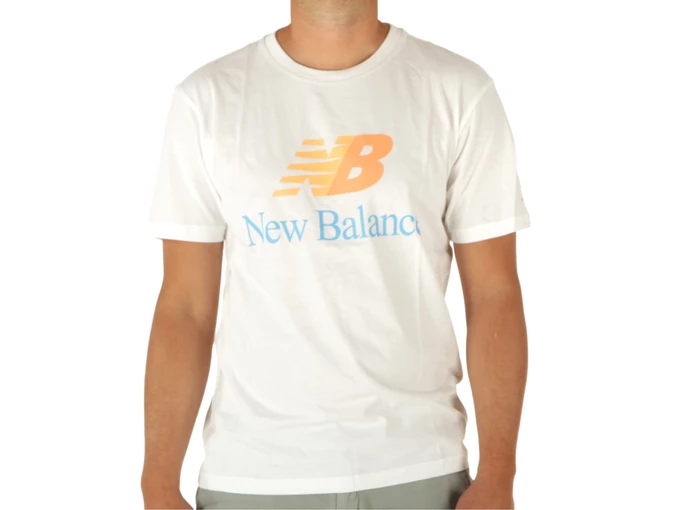 New Balance Essentials Celebrate Split Logo Tee uomo  MT21529 WT