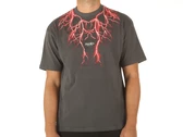 Phobia Archive Grey T-Shirt With Red Lightning On Front uomo 