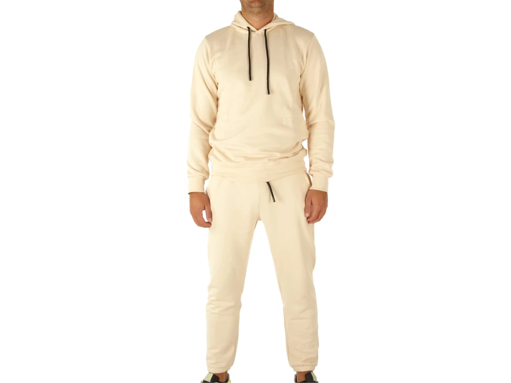 Pyrex Completo In Felpa Maglia Cappuccio Pantalone Off White hombre 21IPC42850