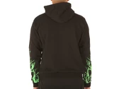 Phobia Archive Black Hoodie With Green Lightning On Sleeves homme PH00073GR