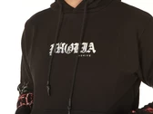 Phobia Archive Black Hoodie With Red And Grey Light On Sleeves homme