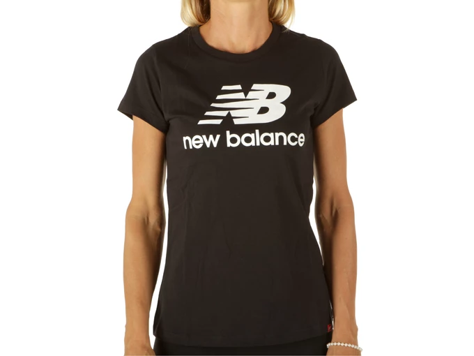 New Balance Essential Stacked Logo Tee Black donna  WT91546 BK