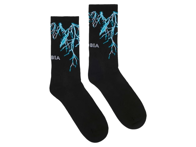 Phobia Archive Black Socks Lightblue Lightning man PHA00053CZ