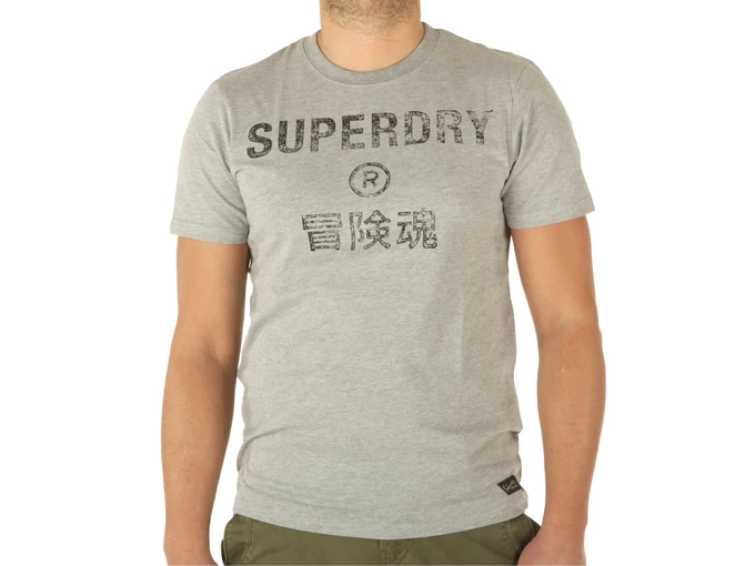 Superdry Vintage Corp Logo Tee Grey Marl man M1011475A 07Q