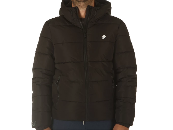 Superdry Hooded Sports Puffer Jacket Black man M5011827A 02A