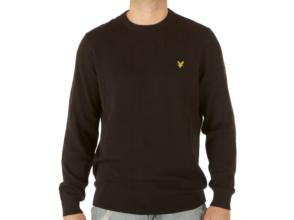 Lyle & Scott Crew Neck Cotton Jumper Jet Black uomo  KN821V Z865