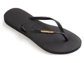 Havaianas Slim Logo Metallic Black Gold woman 4119875 1924