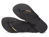 Havaianas Slim Logo Metallic Black Gold femme 4119875 1924