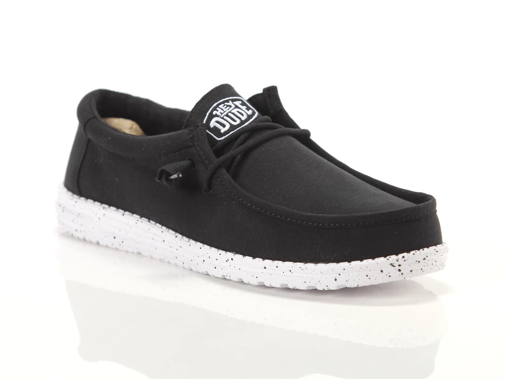 Hey Dude Wally Slub Canvas Black homme 40009-001