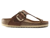 Birkenstock Gizeh Big Buckle Leoi Cognac Hex femme 1018745