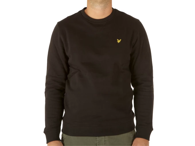 Lyle & Scott Brushed Back Crew Neck Sweatsh Jet Black uomo 