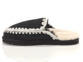 Mou Suede Slipper Full Eskimo Stitch Black Suede donna 