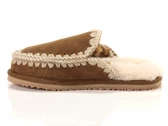 Mou Suede Slipper Full Eskimo Stitch Cognac femme MU.FW161007A COG