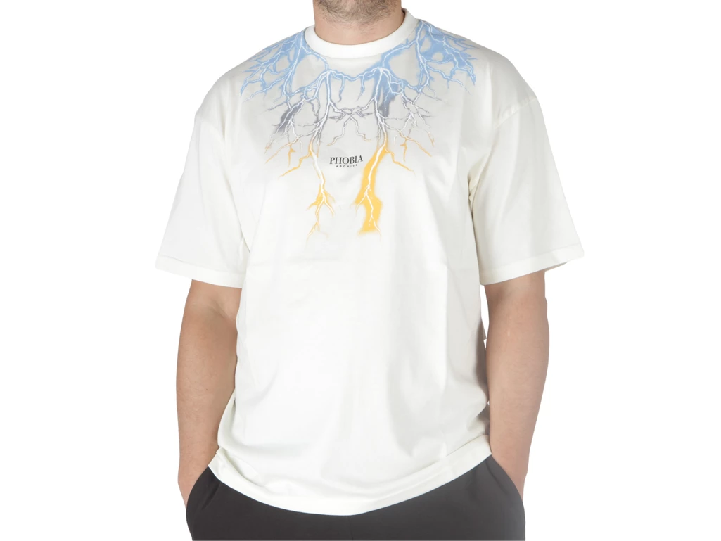 Phobia Archive White T-shirt Bicolor Lightning uomo  PH00543