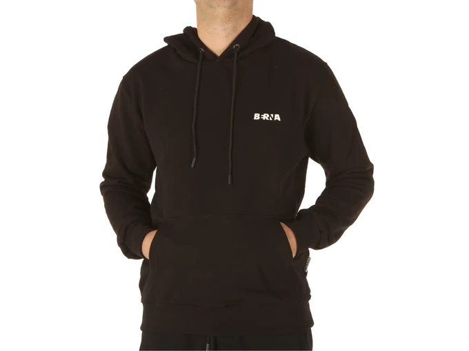 Berna Felpa Cappuccio Logo Nero man 220047-1