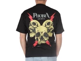 Phobia Archive Black Tshirt Red Screaming Skulls homme PH00653