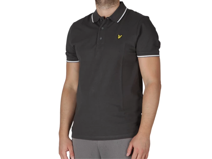 Lyle & Scott Tipped Polo Shirt Gun Metal White man SP1524VOG X168