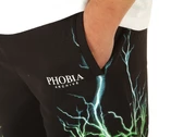 Phobia Archive Black Shorts With Green And Lightblue Lightning hombre