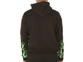 Phobia Archive Black Hoodie With Green Lightning On Sleeves man PH00073GR